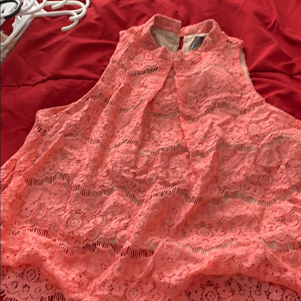 Lace peach blouse